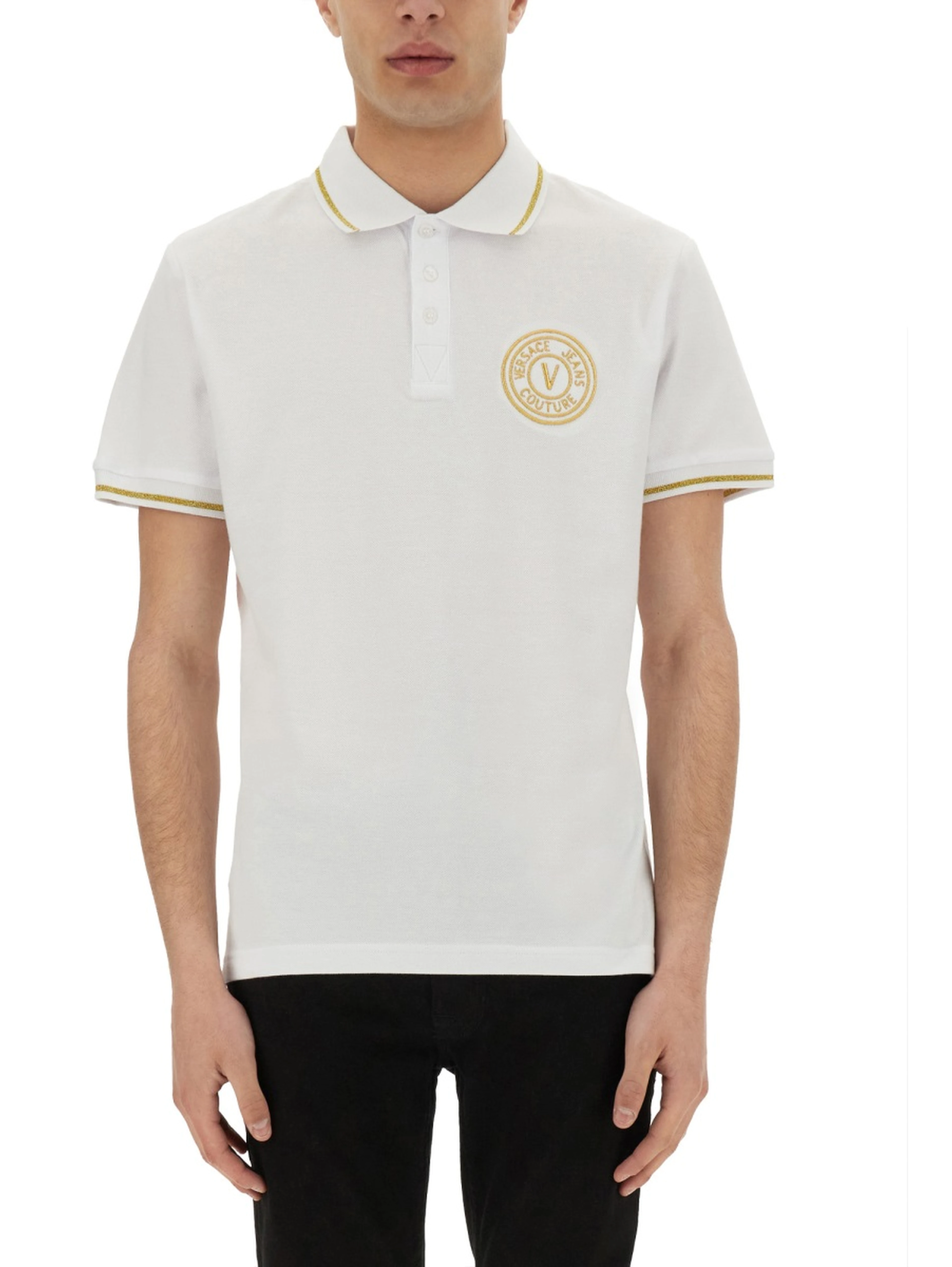 POLO IN COTONE CON V-EMBLEM