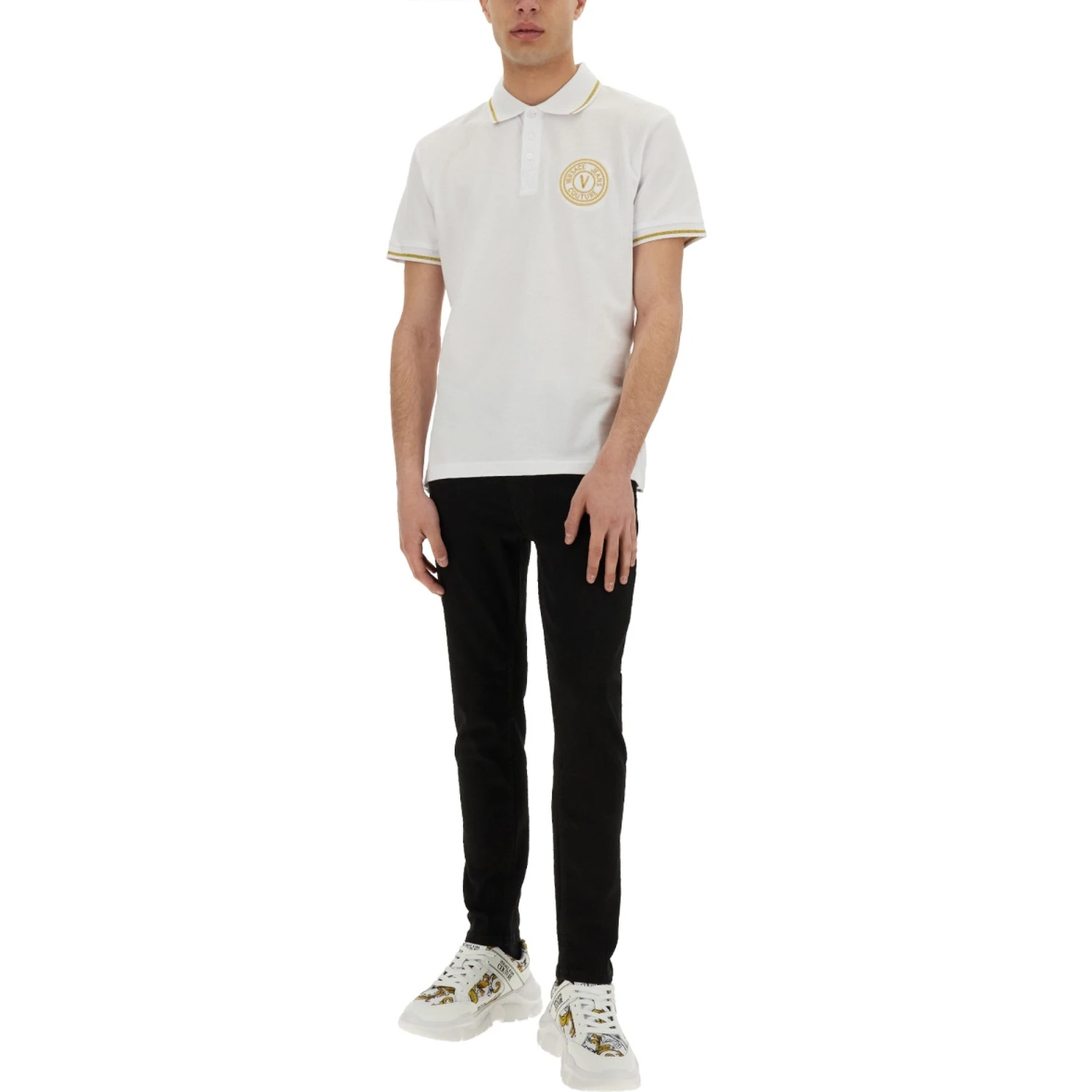 POLO IN COTONE CON V-EMBLEM