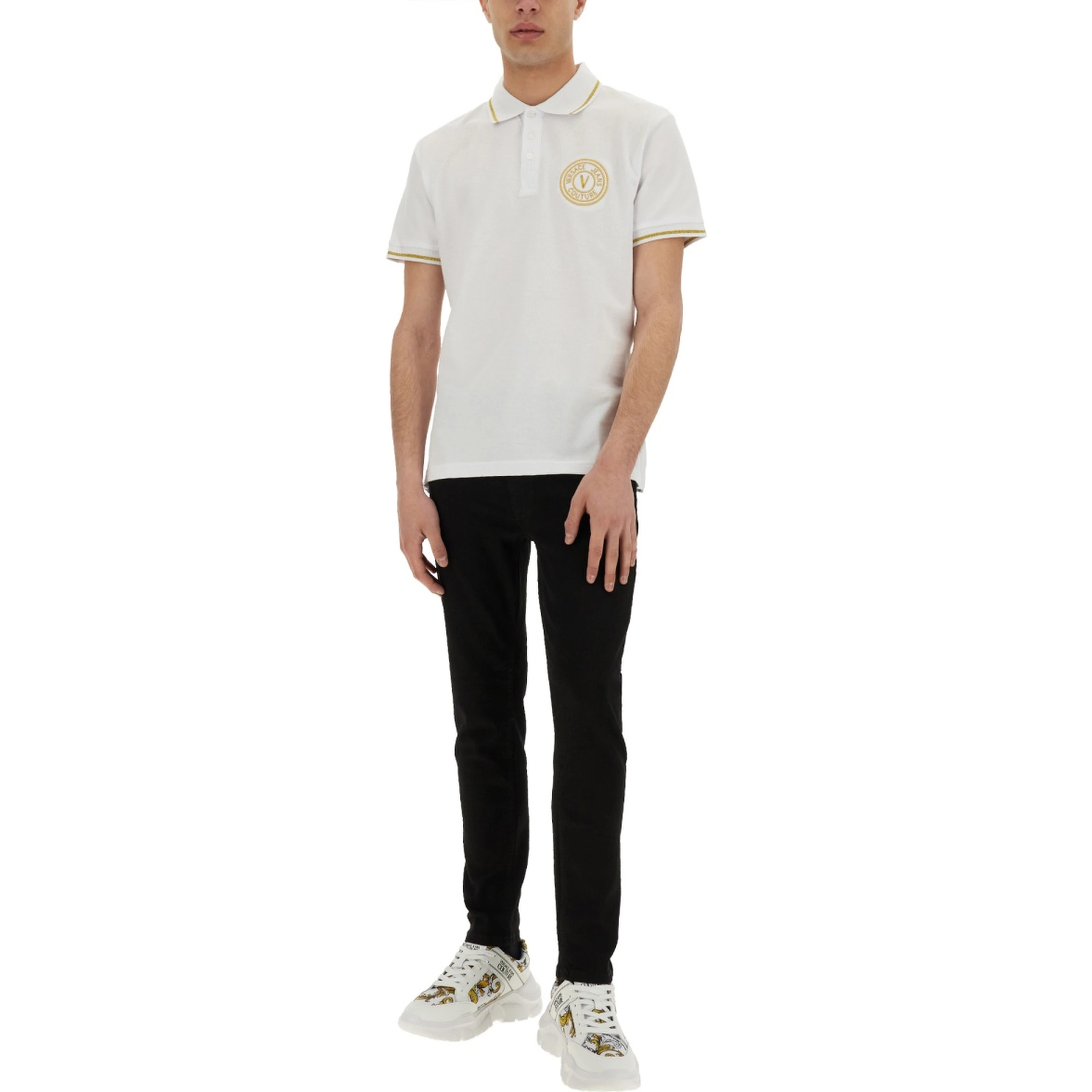 POLO IN COTONE CON V-EMBLEM
