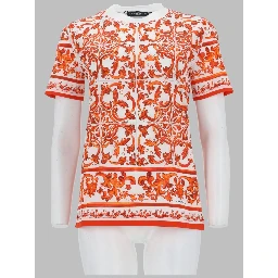 T-SHIRT IN JERSEY STAMPA MAIOLICA