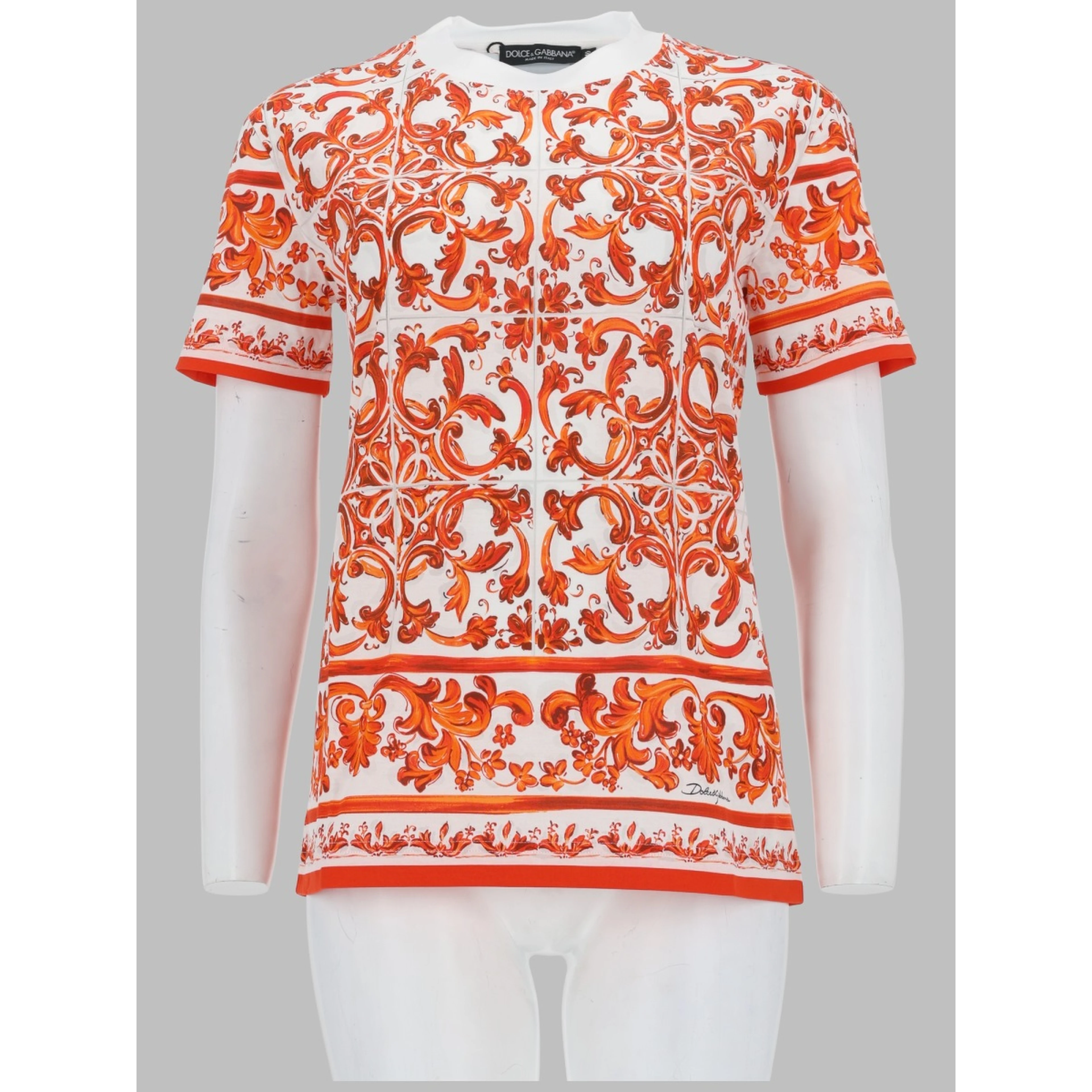 T-SHIRT IN JERSEY STAMPA MAIOLICA