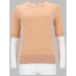 PULLOVER A MANICHE CORTE IN MAGLIA DI LANA