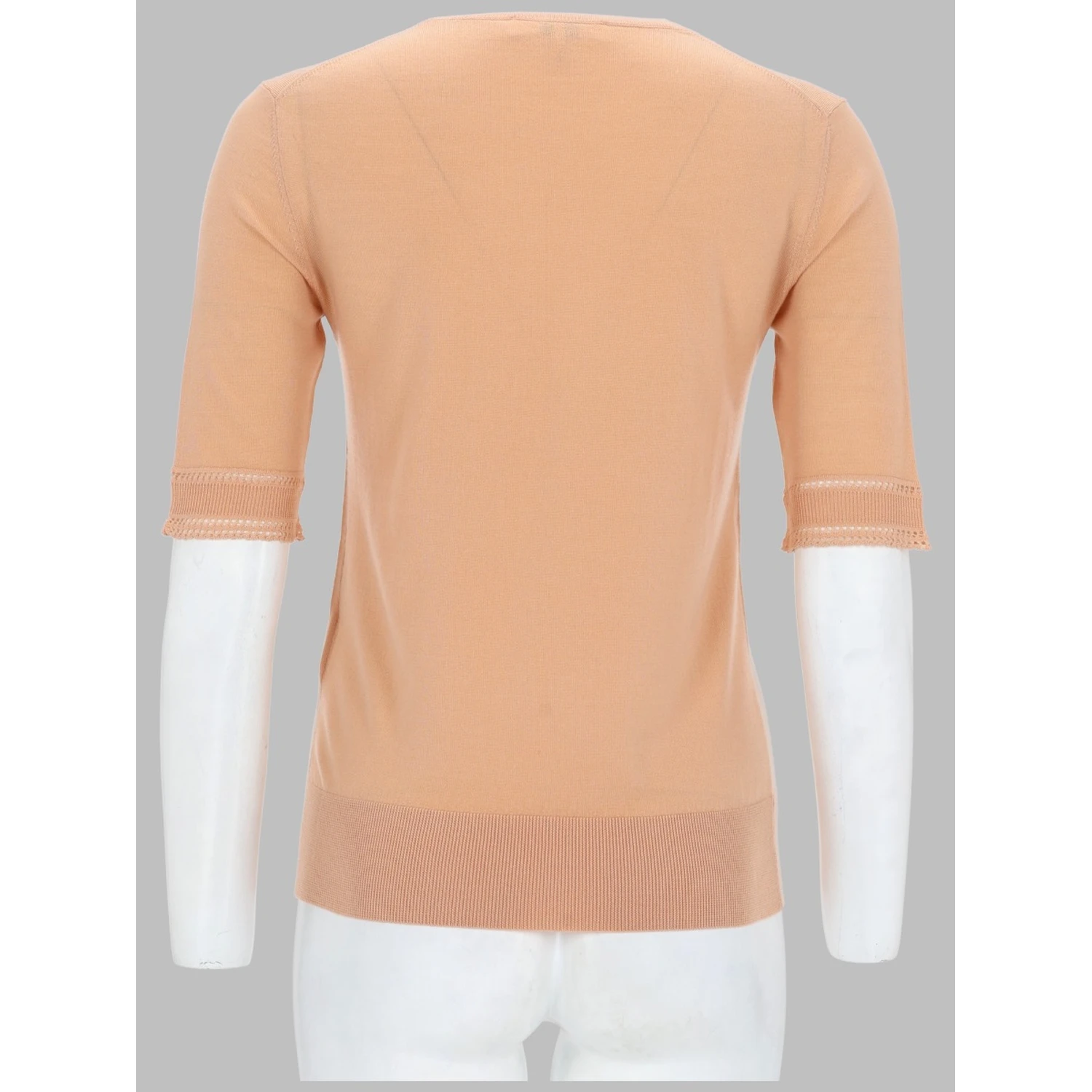PULLOVER A MANICHE CORTE IN MAGLIA DI LANA