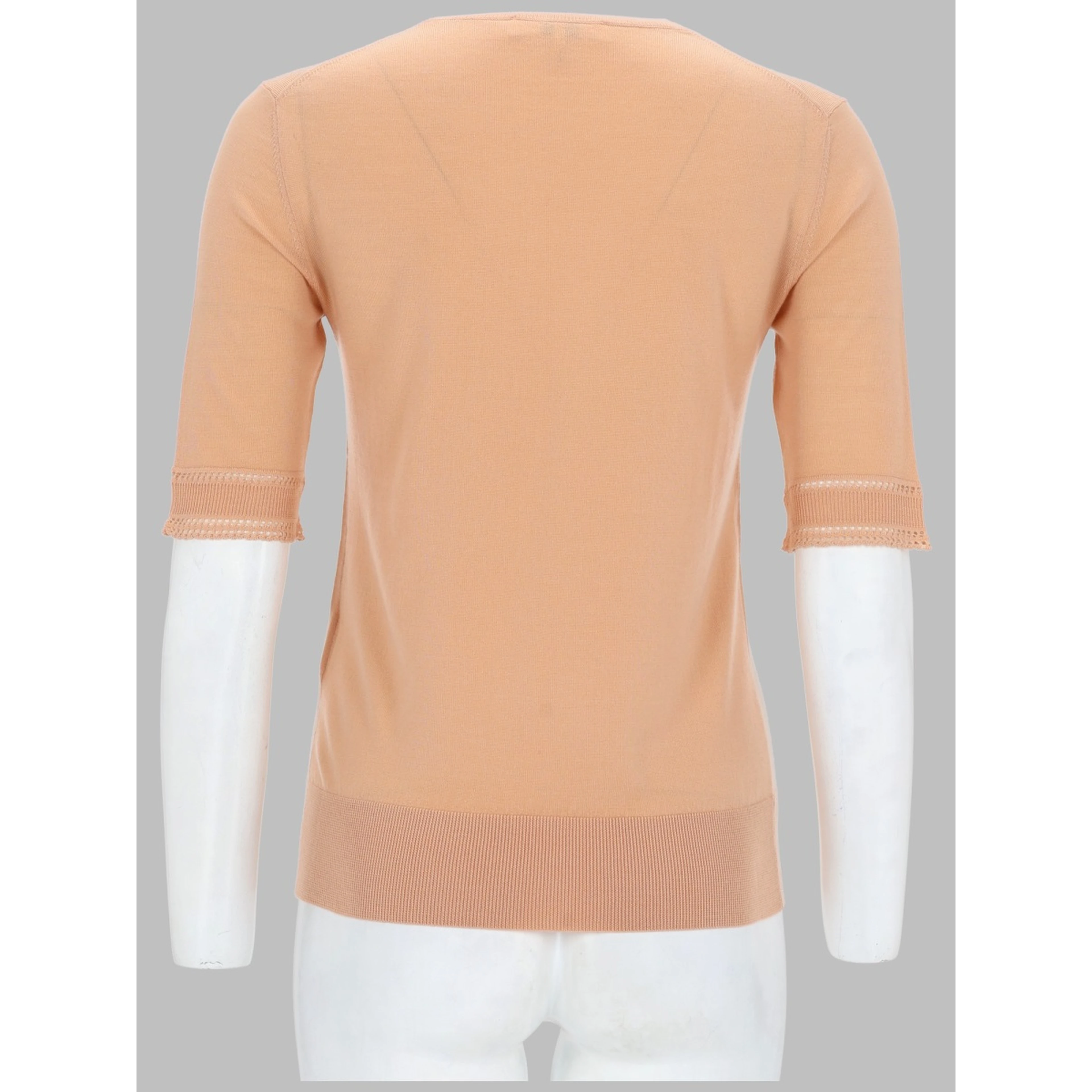 PULLOVER A MANICHE CORTE IN MAGLIA DI LANA