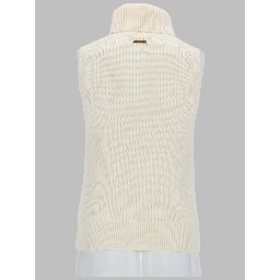 TOP SMANICATO A COLLO ALTO IN MISTO LANA