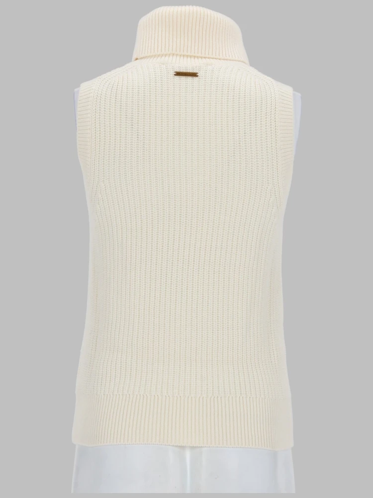 TOP SMANICATO A COLLO ALTO IN MISTO LANA alternative