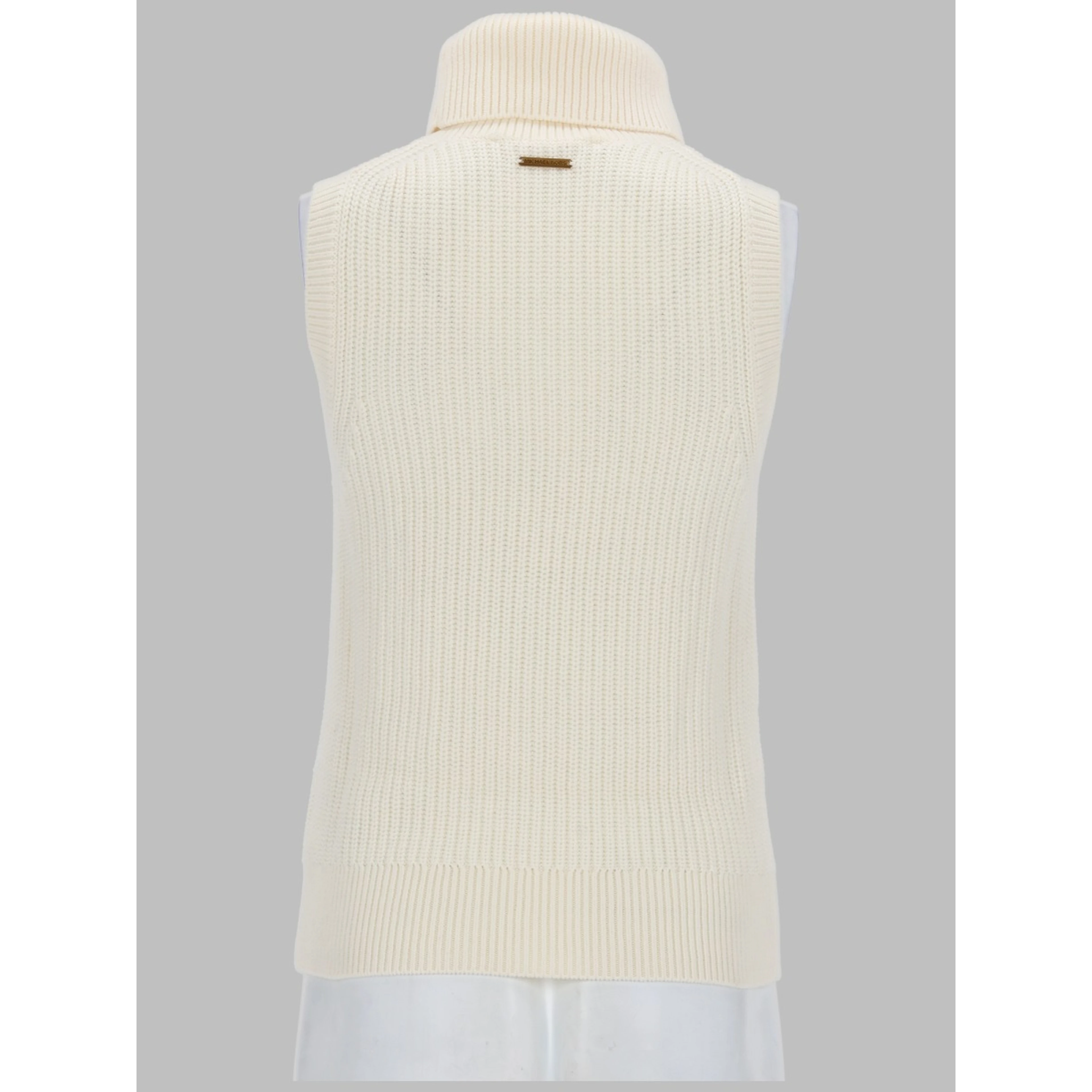TOP SMANICATO A COLLO ALTO IN MISTO LANA