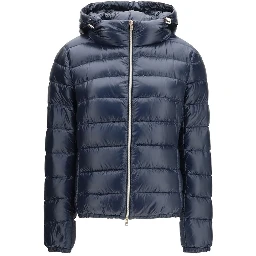 Blue Polyamide Full-Length Jacket