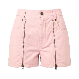 Pink Cotton Women Shorts