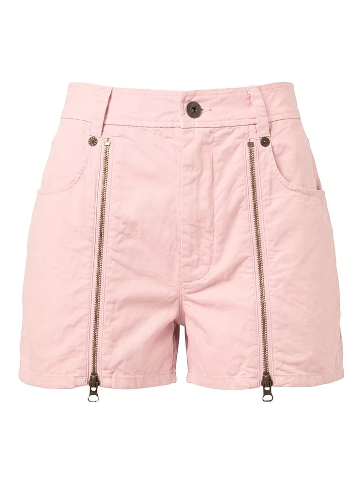 Pink Cotton Women Shorts