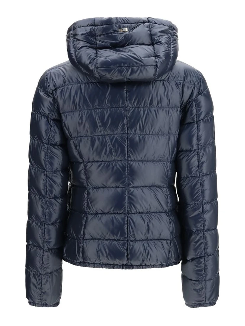 Blue Polyamide Full-Length Jacket