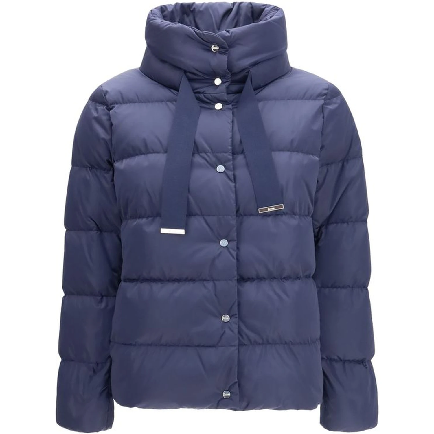 Blue Polyester Full-Length Jacket