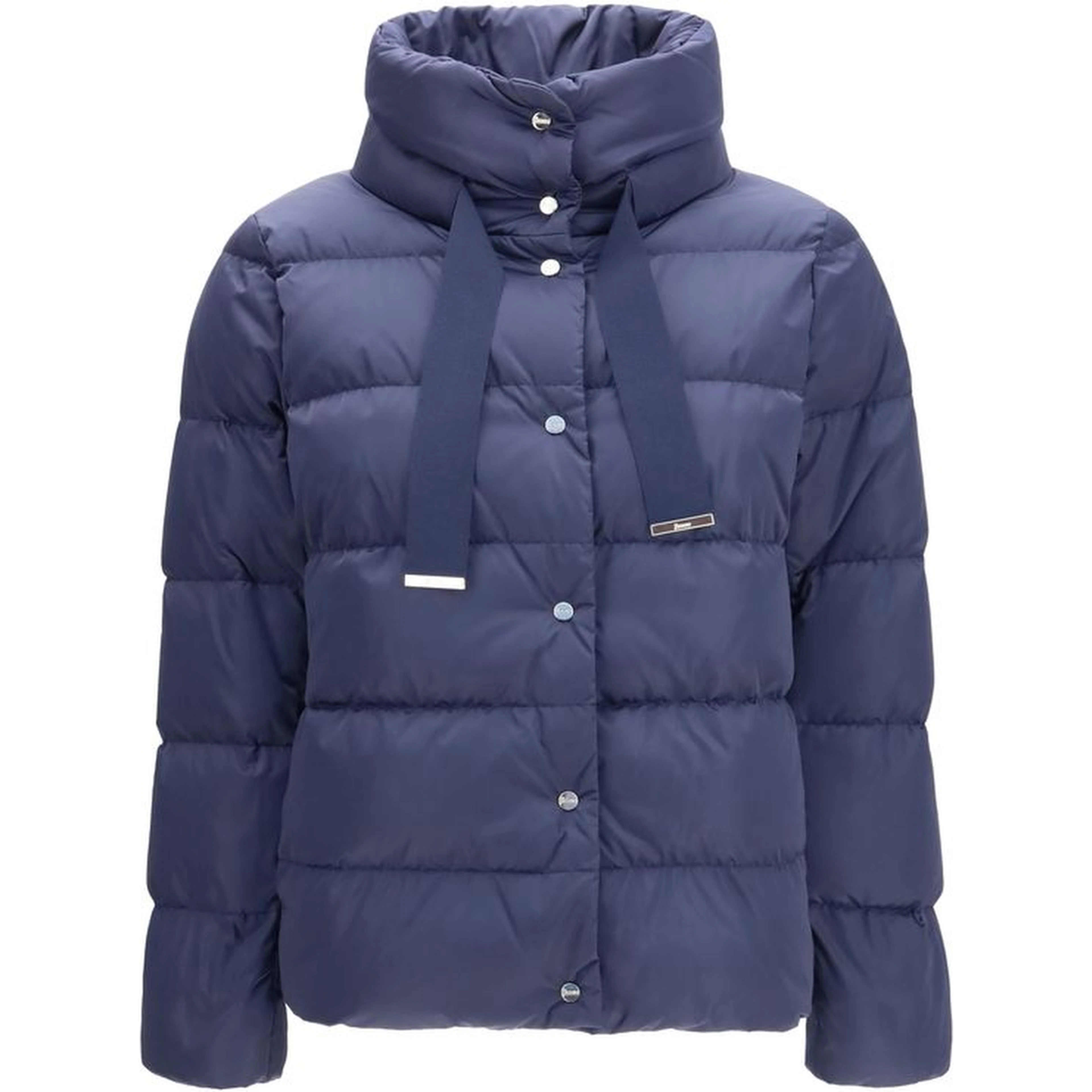 Blue Polyester Full-Length Jacket