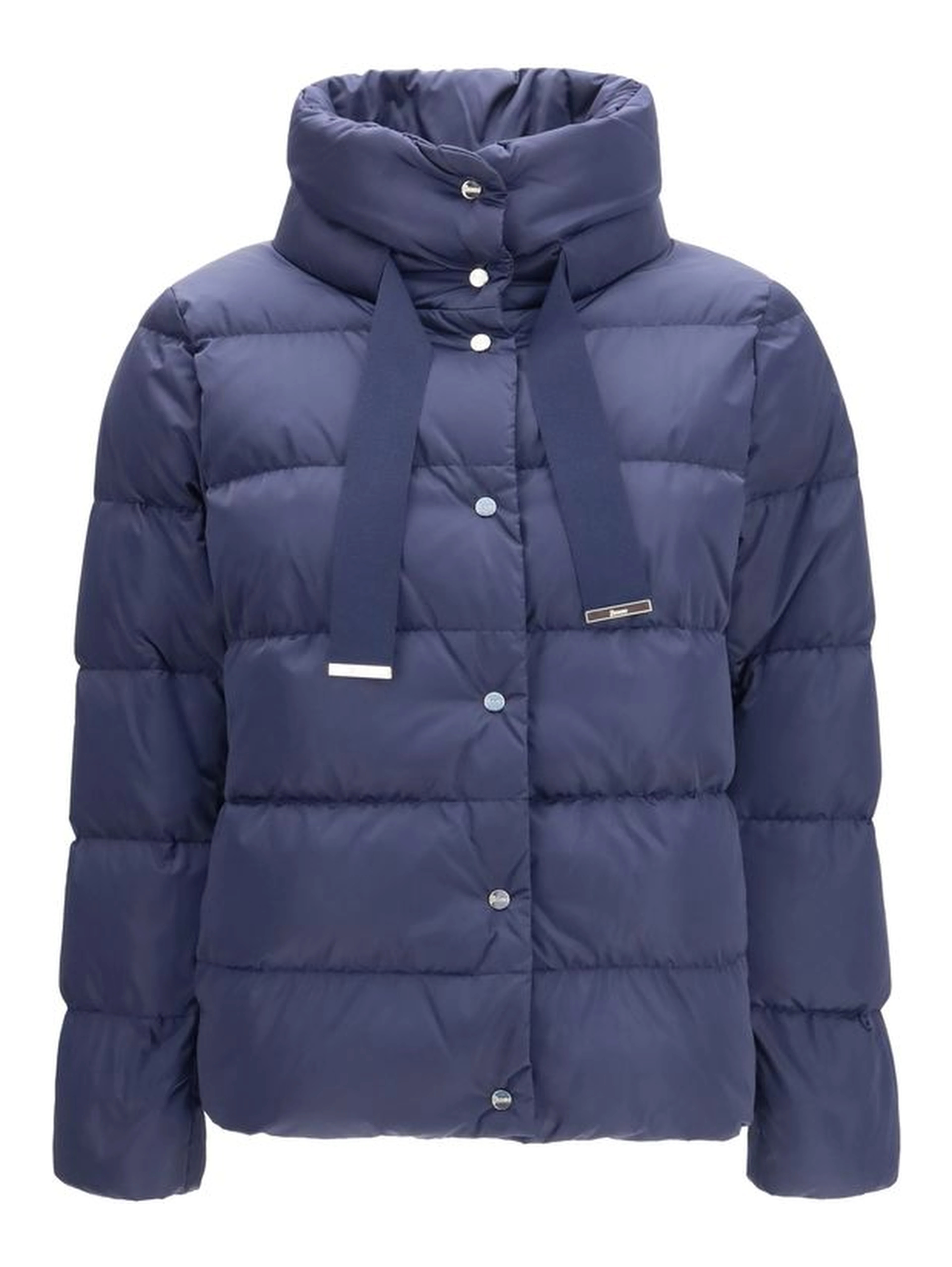 Blue Polyester Full-Length Jacket