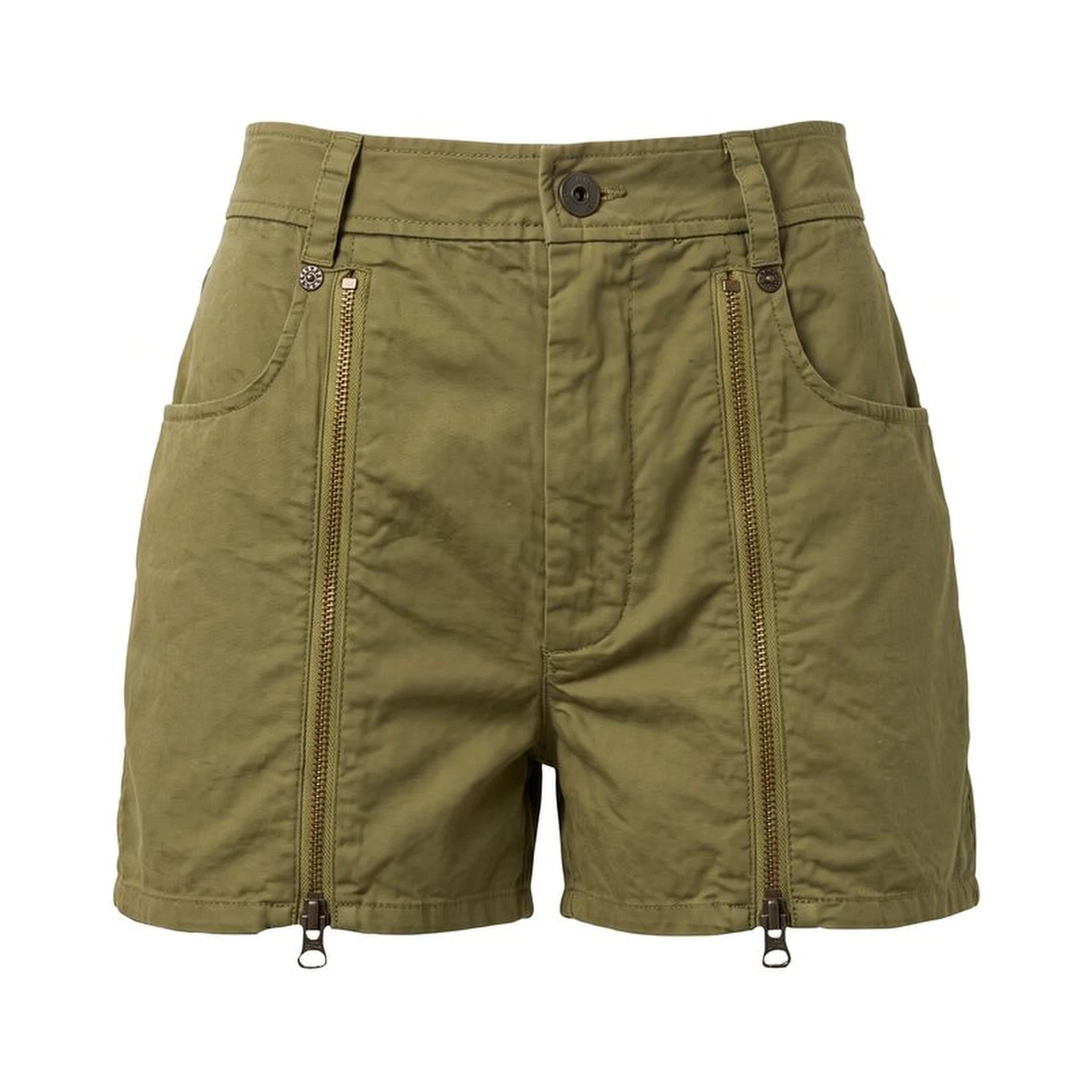 Green Cotton Women Shorts