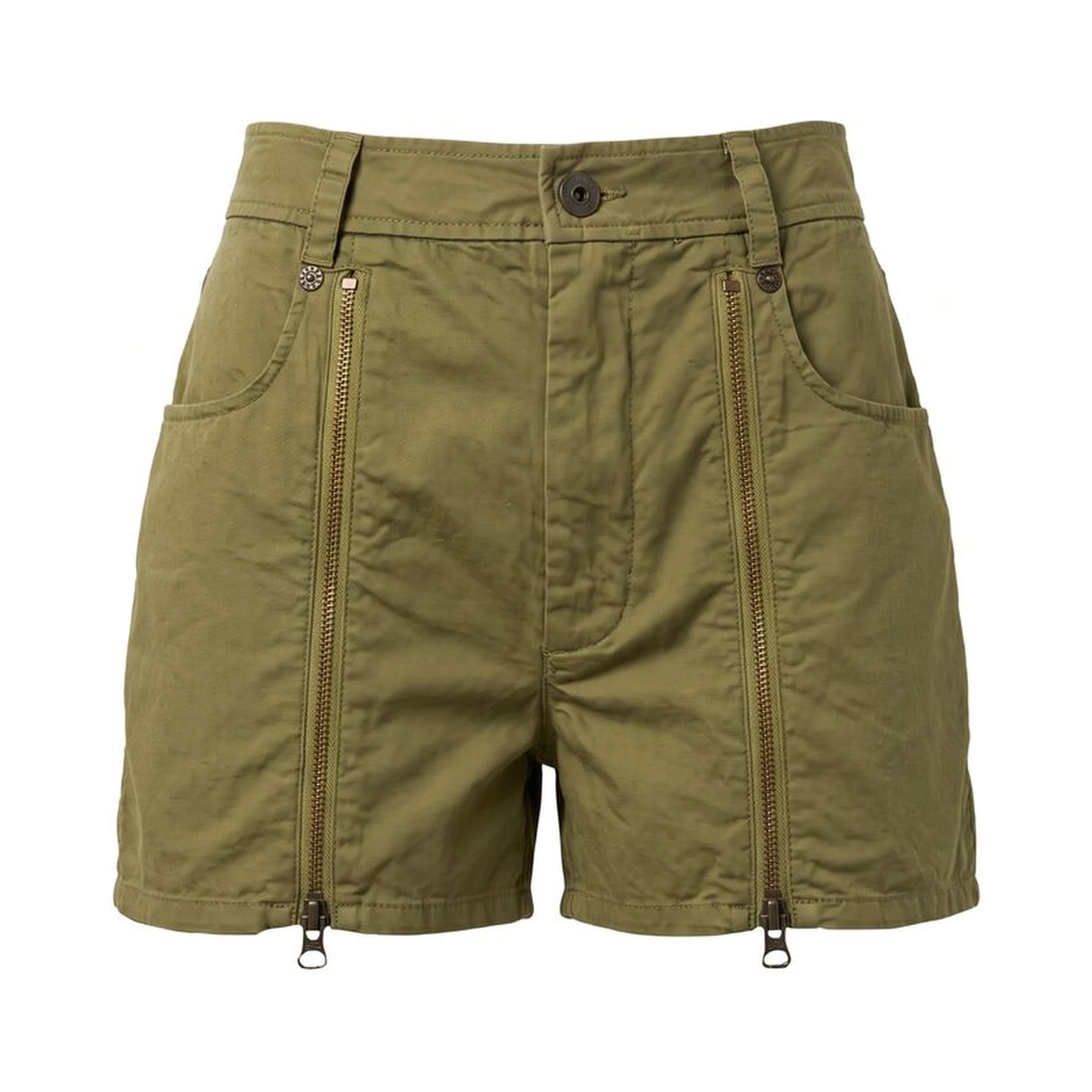 Green Cotton Women Shorts