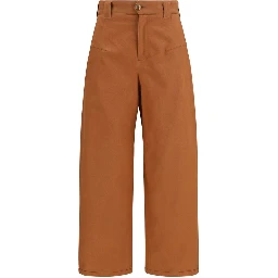 Orange Cotton Casual Pants
