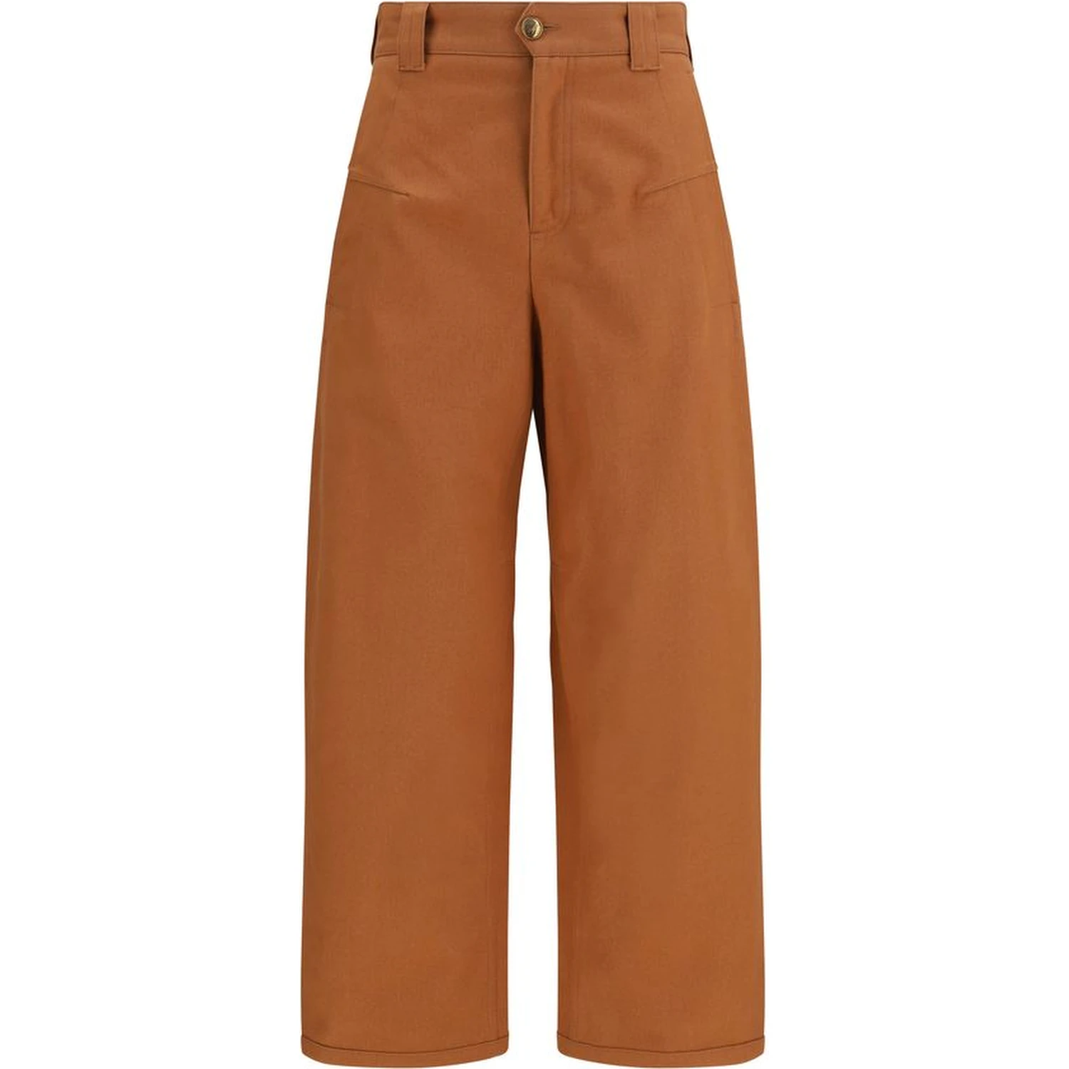 Orange Cotton Casual Pants