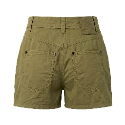 Green Cotton Women Shorts