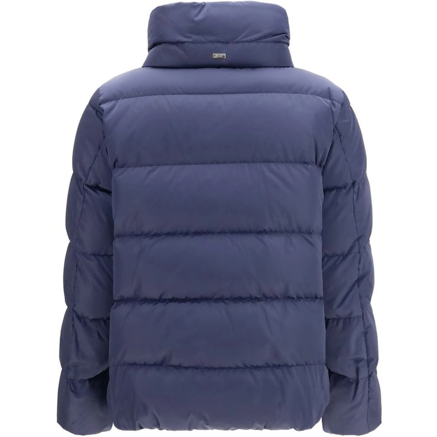 Blue Polyester Full-Length Jacket