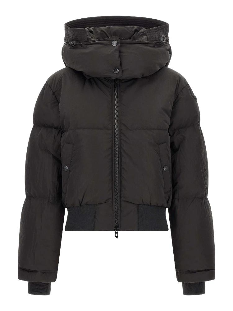 Black Polyamide Full-Length Jacket