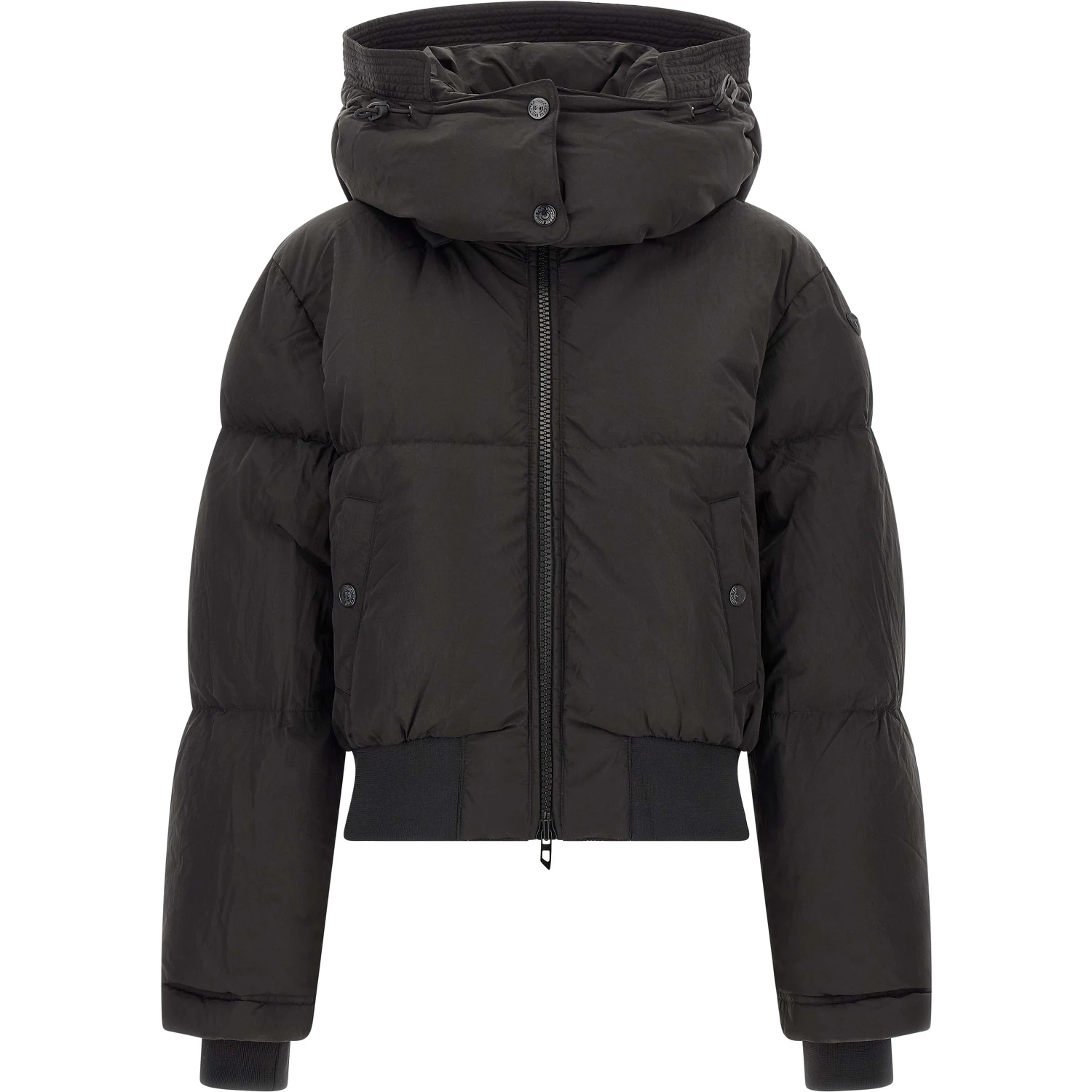Black Polyamide Full-Length Jacket