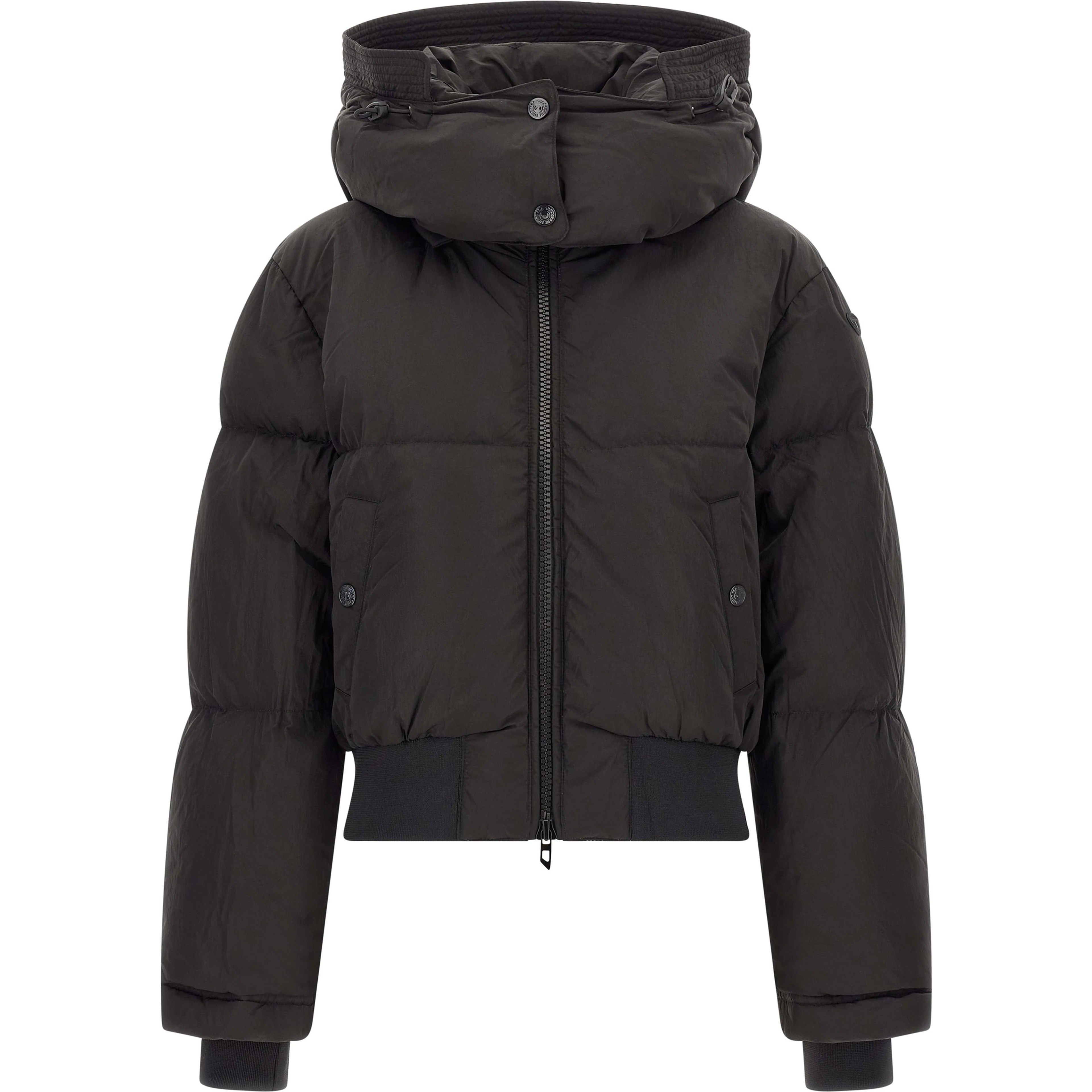 Black Polyamide Full-Length Jacket