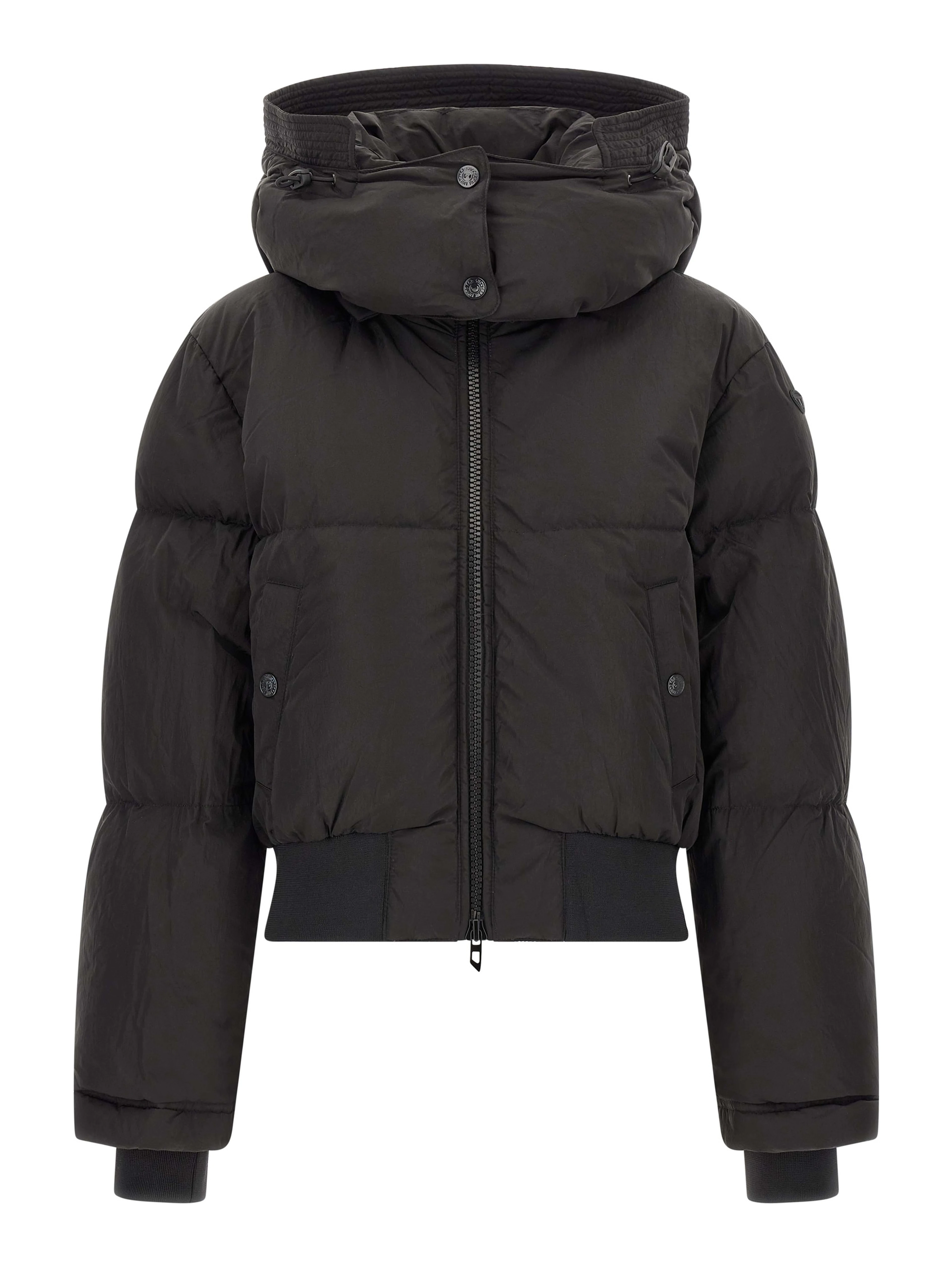 Black Polyamide Full-Length Jacket