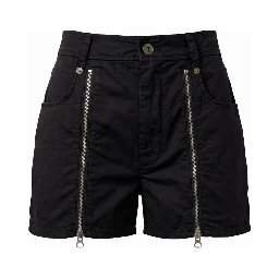 Black Cotton Women Shorts