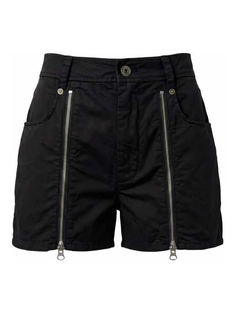 Black Cotton Women Shorts