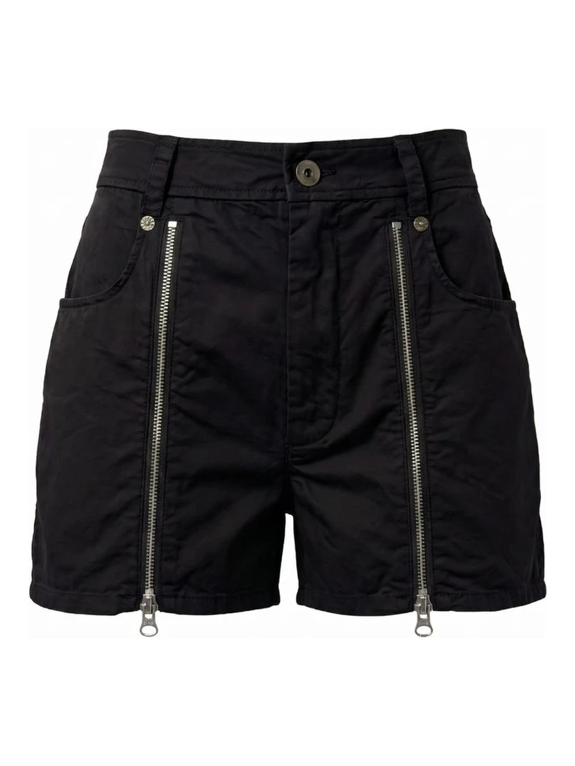 Black Cotton Women Shorts