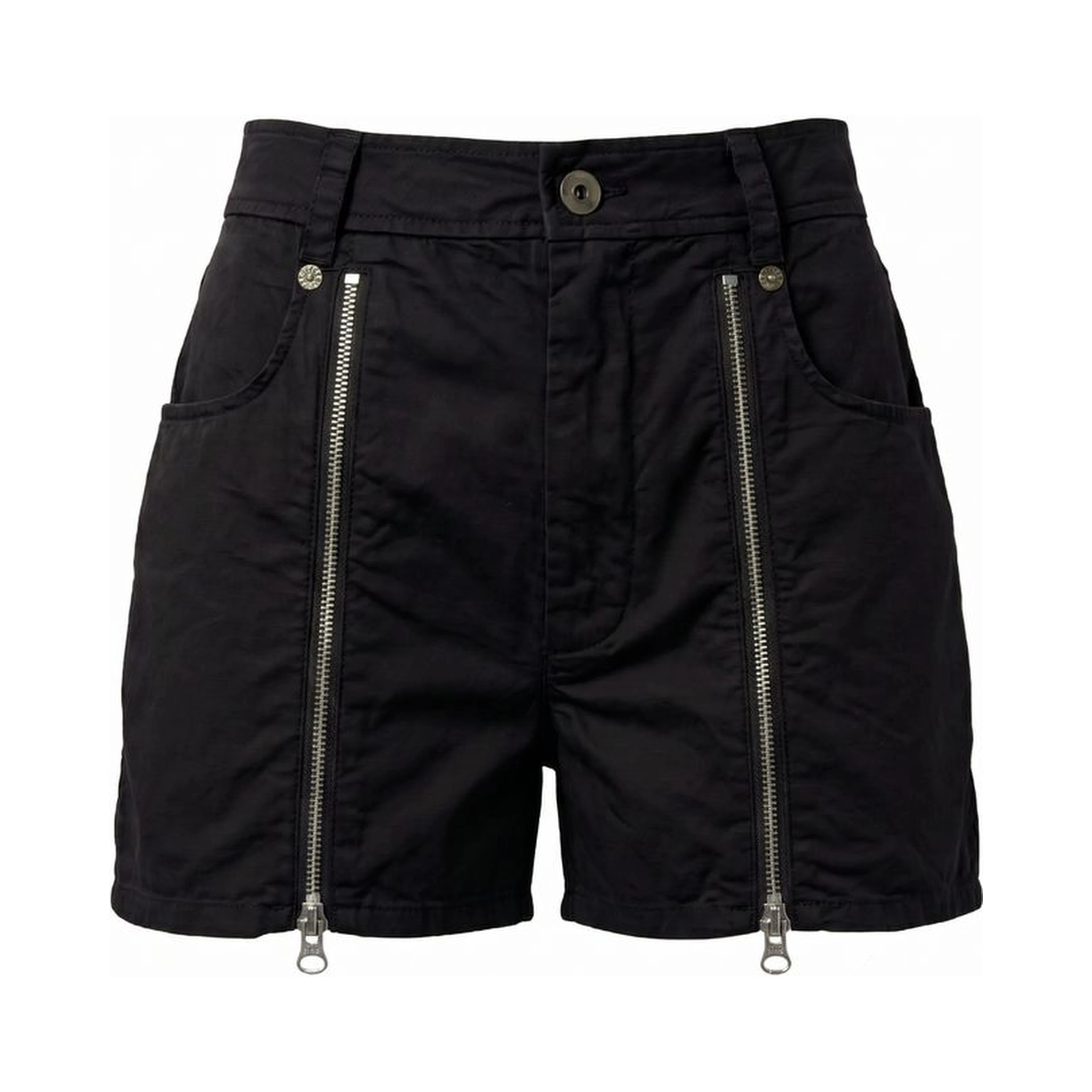 Black Cotton Women Shorts