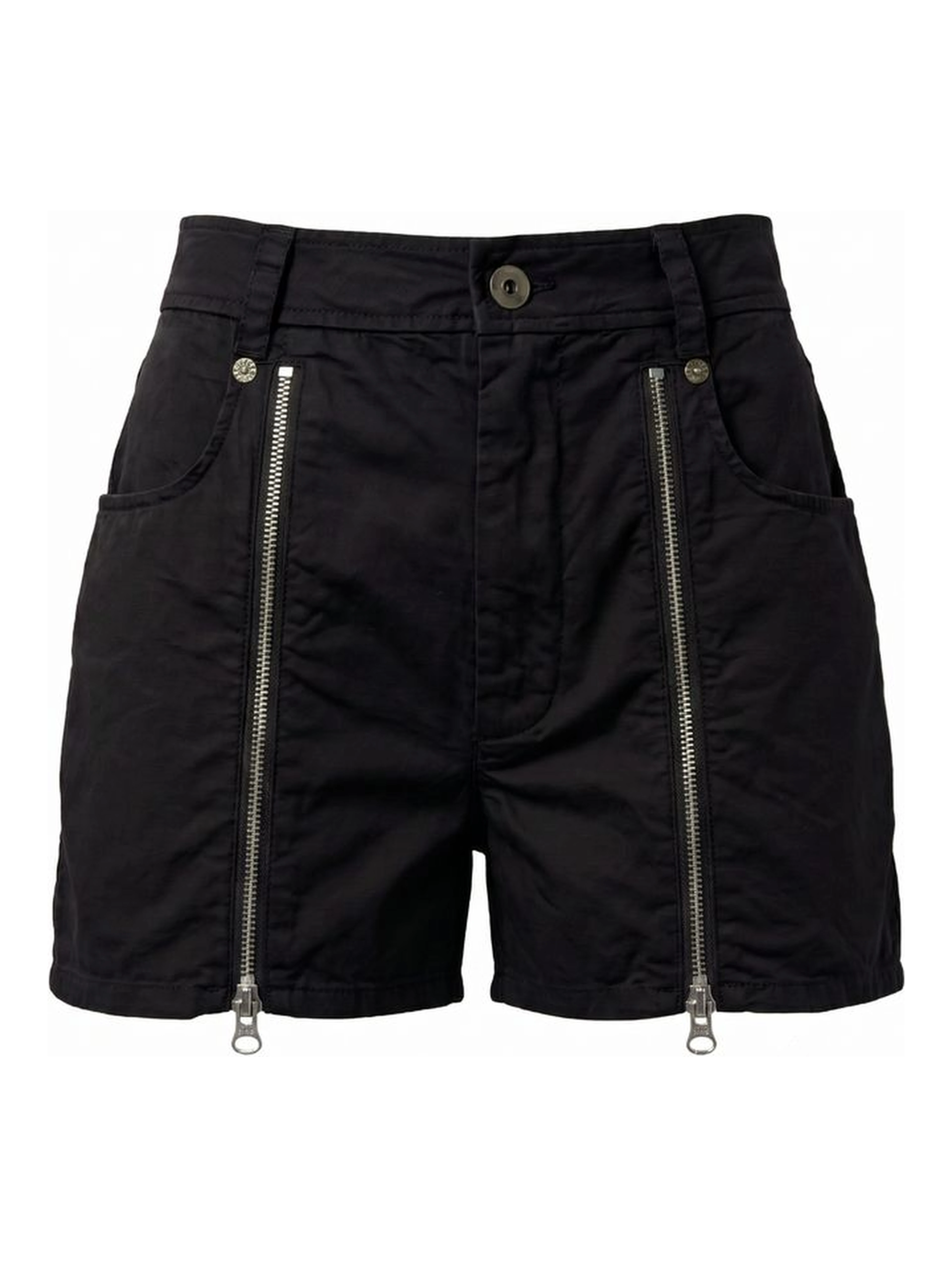 Black Cotton Women Shorts