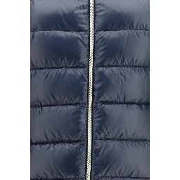 Blue Polyamide Full-Length Jacket