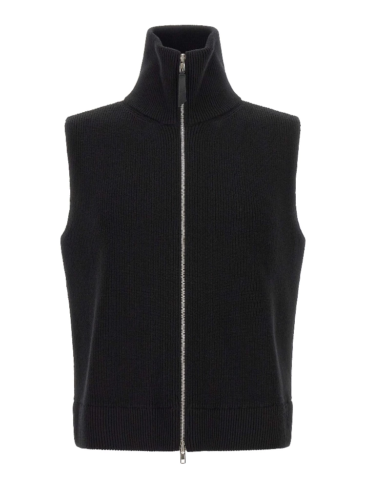 Black Wool Sleeveles Sweater
