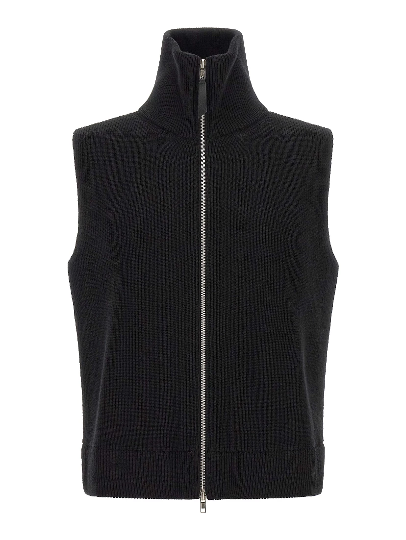 Black Wool Sleeveles Sweater