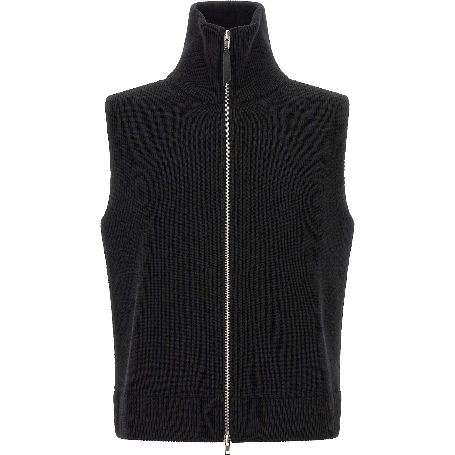 Black Wool Sleeveles Sweater