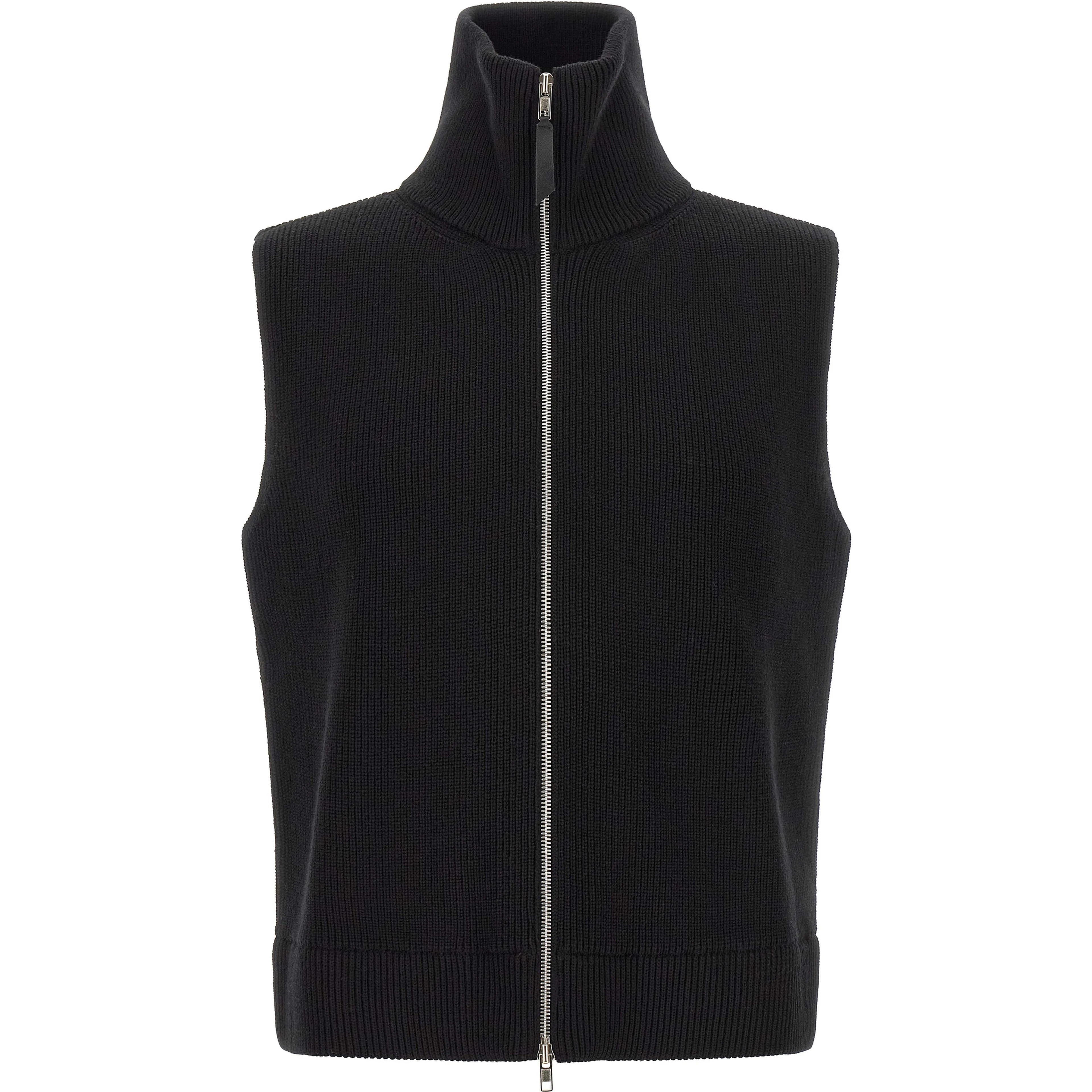 Black Wool Sleeveles Sweater