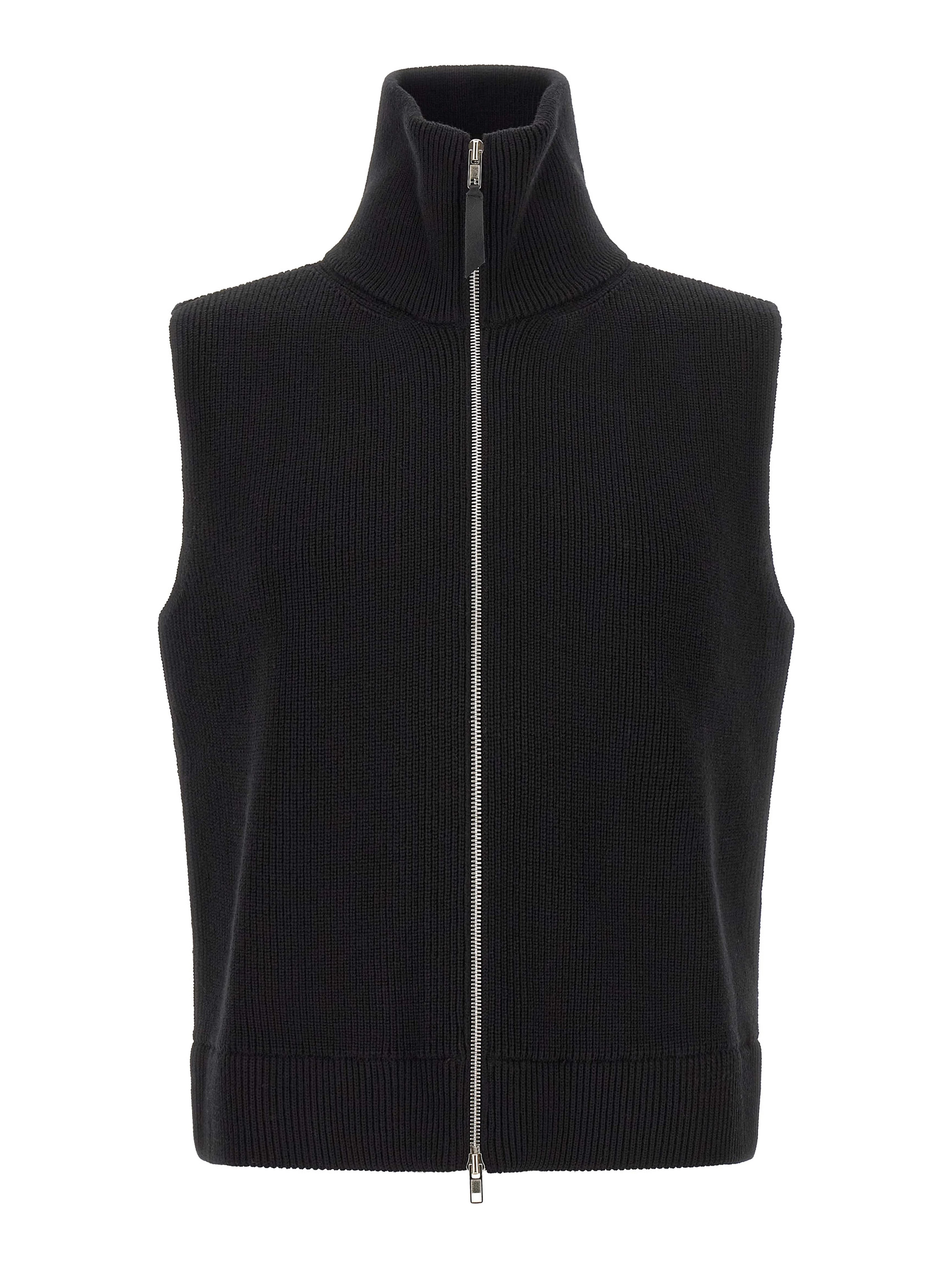 Black Wool Sleeveles Sweater