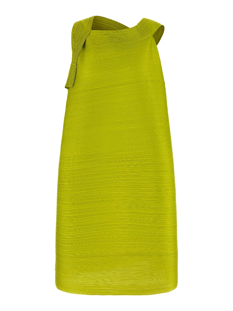 Bicolor Polyester Midi Dress