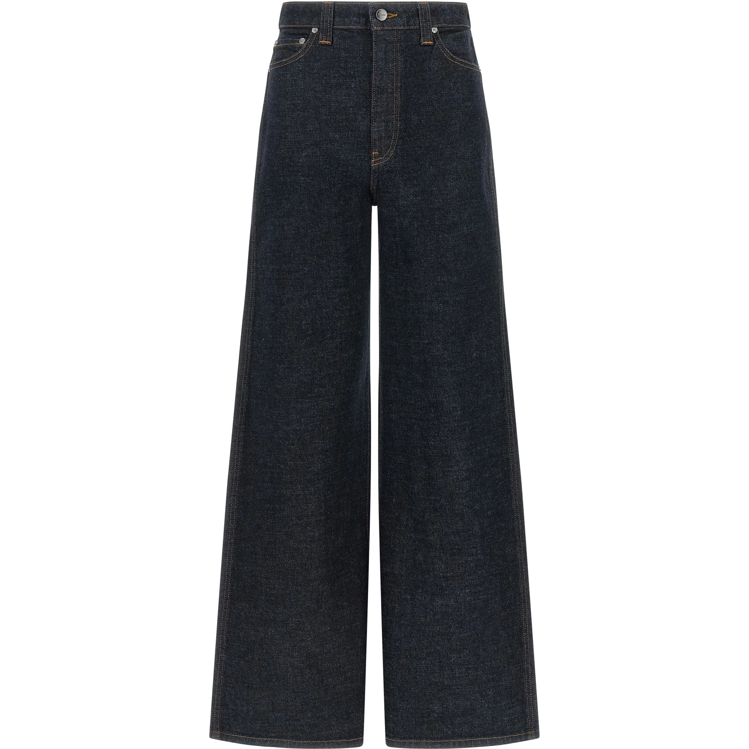Blue Cotton Flared Jeans