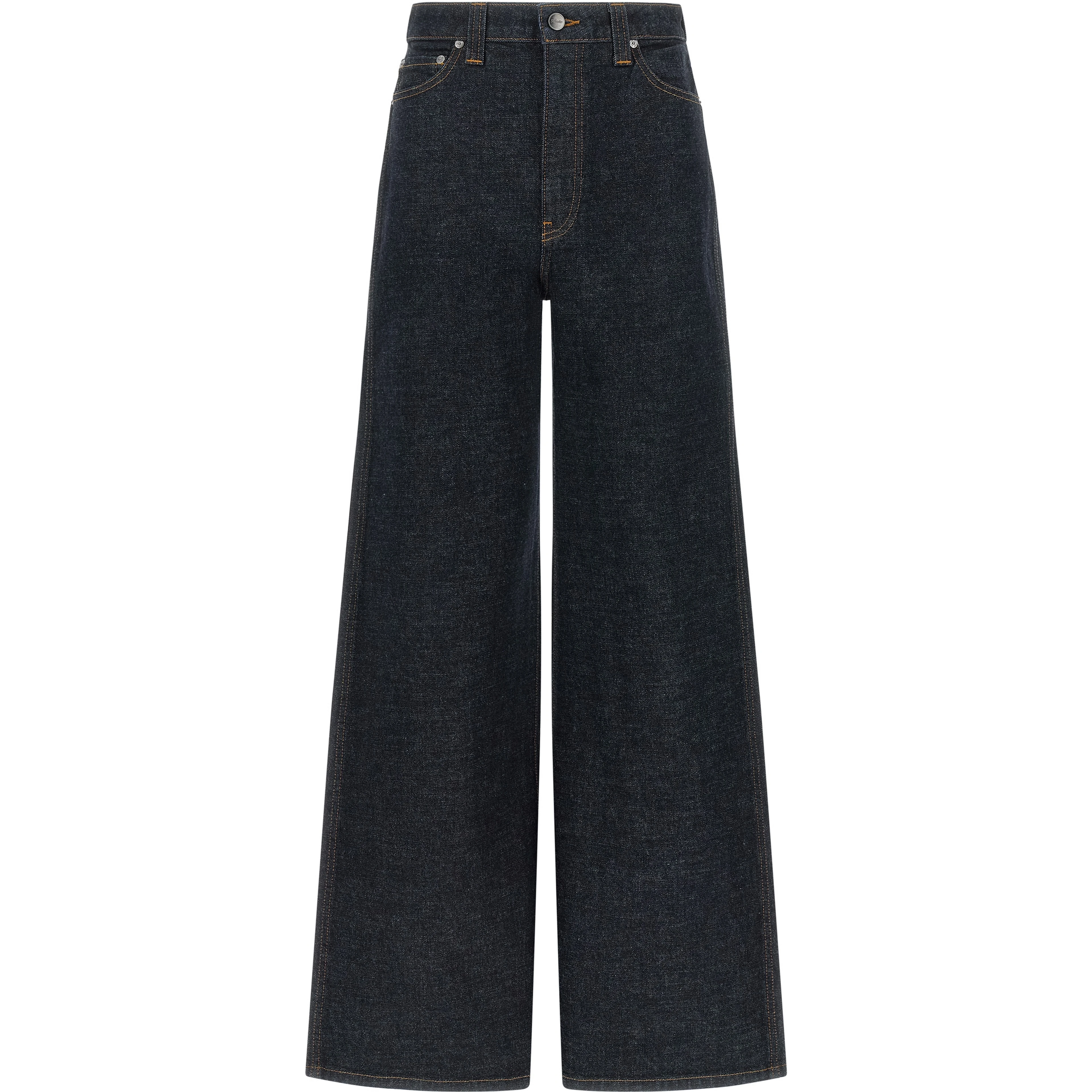 Blue Cotton Flared Jeans