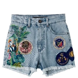 Blue Cotton Women's Short