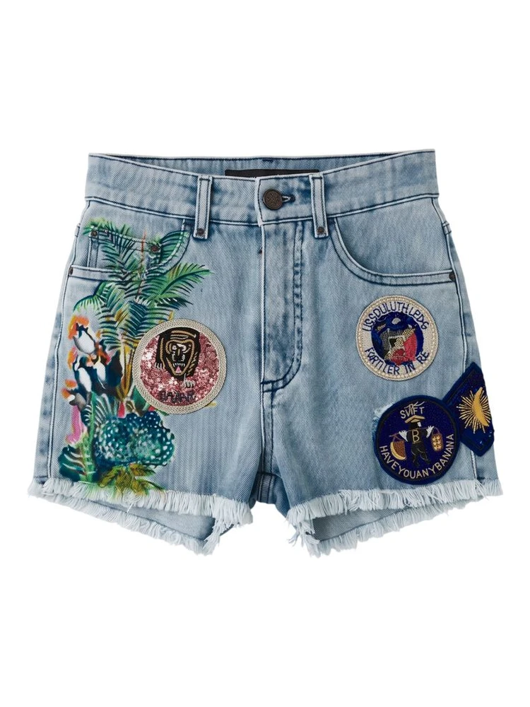 Blue Cotton Women's Short