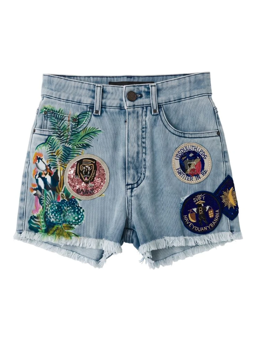 Blue Cotton Women's Short