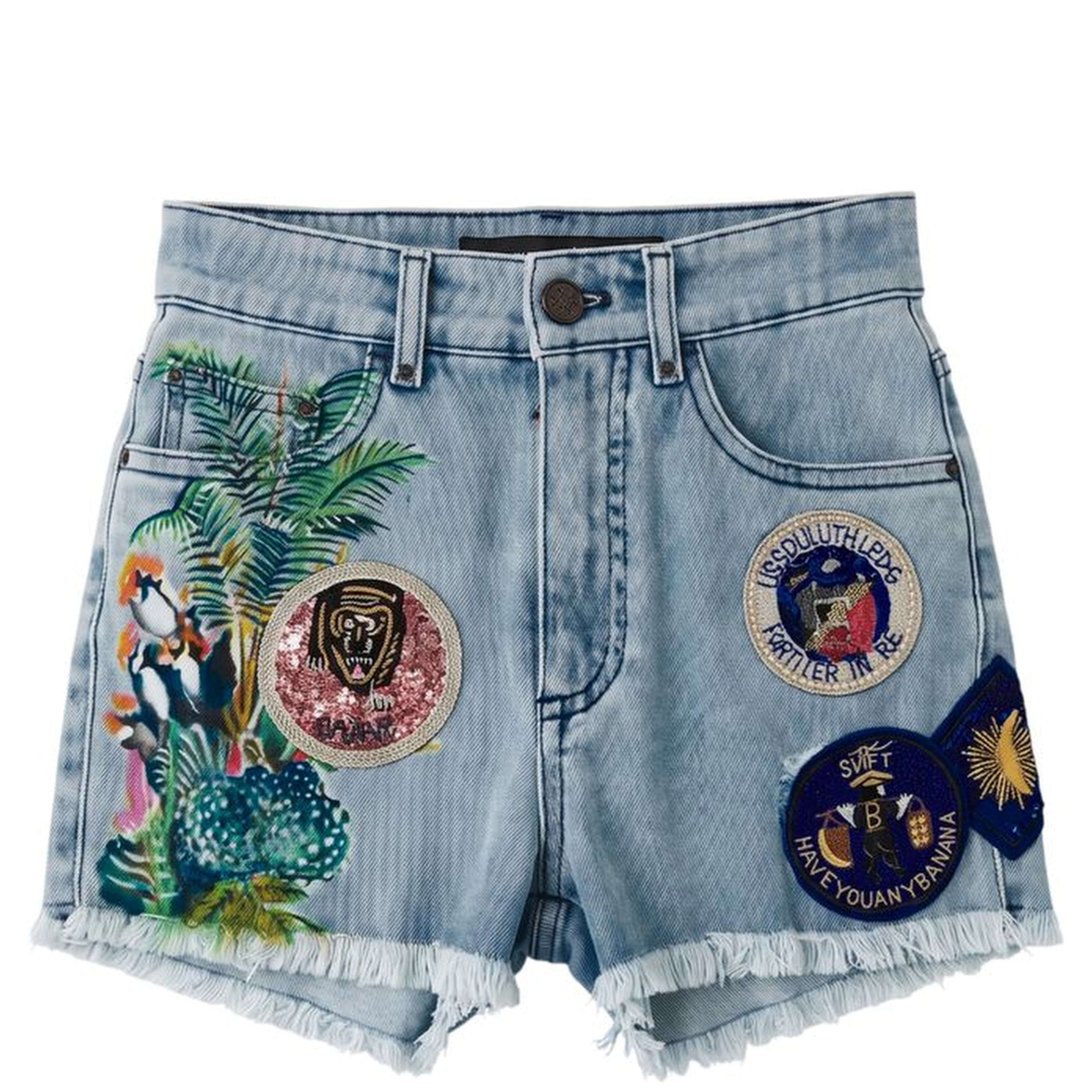 Blue Cotton Women's Short