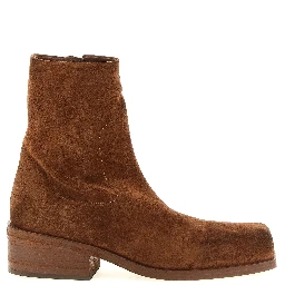 Brown Calfskin Ankle Boots