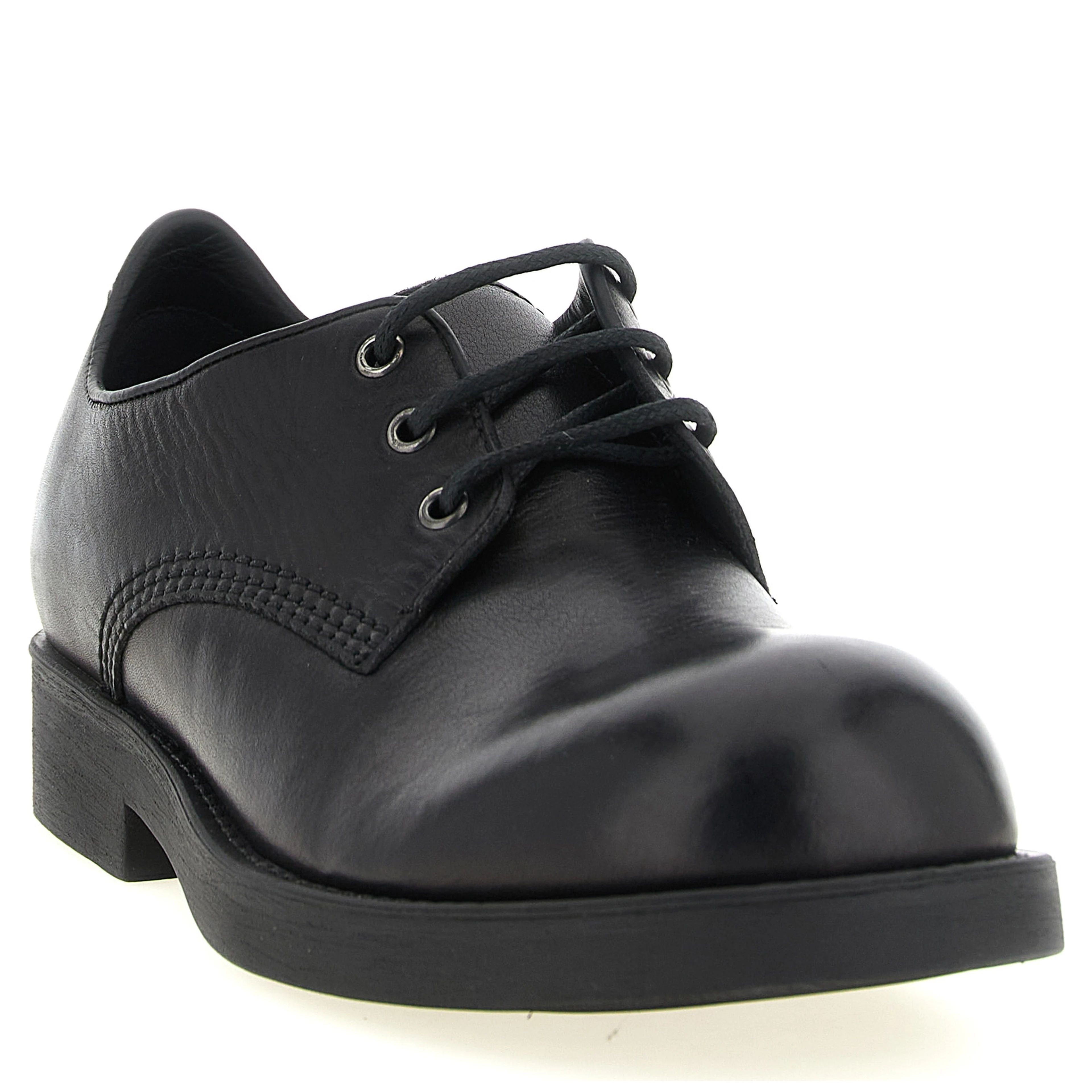 Black Cowhide Oxfords And Derbies