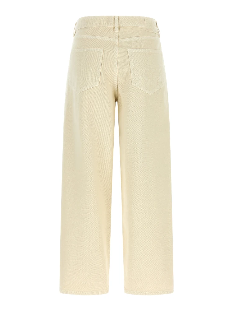 Beige Cotton Jeans Denim alternative
