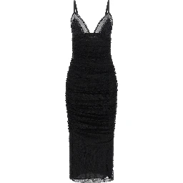Black Polyamide Midi Dress